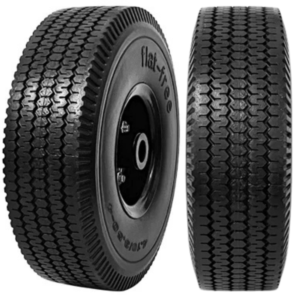 Rodízio Pneu Maciço 4.10/3.50-4 Carrinho 26cm Não Fura 100kg Eixo 3/4 20mm Rolete