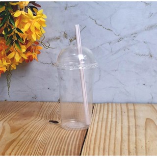 Conjunto Copo PP 500ml e Tampa Bolha com Furo Milk Shake com ou sem Canudo em Oferta na Shopee