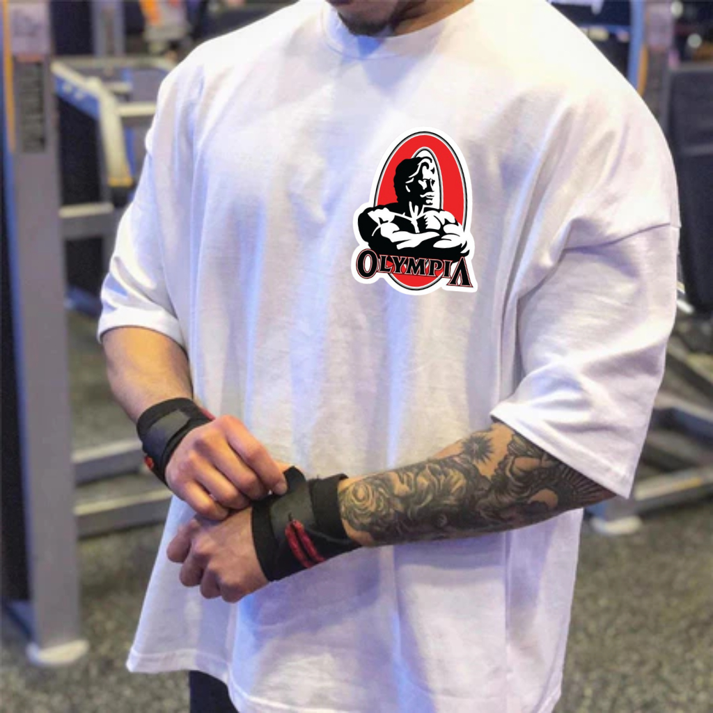 Camiseta Básica Oversized Olympia Treino Esportivo Streetwear Lançamento Confortável Algodão