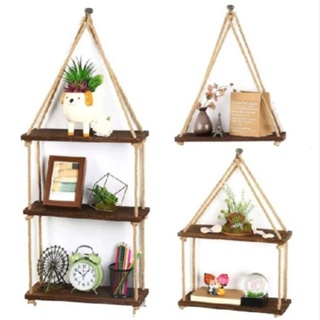 Prateleira suspensa com sisal 40, 60 e 100 cm | estilo industrial nicho decoração lar em Oferta na Shopee