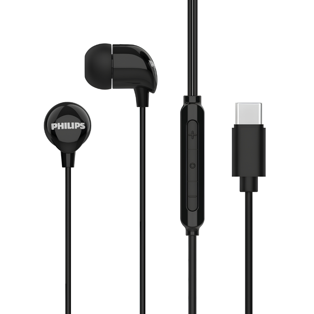 Fone de Ouvido Tipo C Philips Com Microfone e Botão de Chamadas TAE2146BK