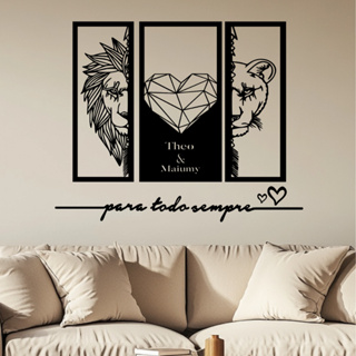 Kit Quadro Leão Grande Personalizado e Frase Para todo sempre Sala Quarto Decorativo em Oferta na Shopee