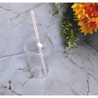 Conjunto Copo PP 400ml e Tampa Bolha com Furo Milk Shake com ou sem Canudo em Oferta na Shopee