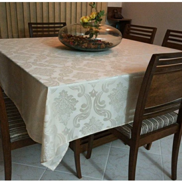Toalha De Mesa 6 Lugares Jacquard Original Tecido Gross em Oferta na Shopee