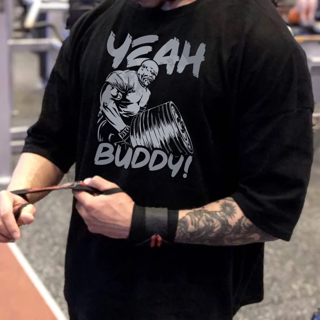 Camiseta Oversized Streetwear Treino Esportiva Yeah Buddy Lançamento Confortável Algodão