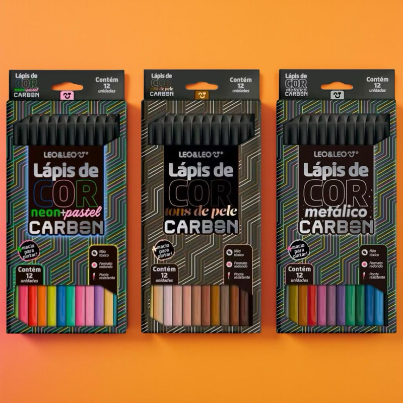 Kit 36 Lápis De Cor Carbon Line Neon Pastel Metálico Etnias em Oferta na Shopee