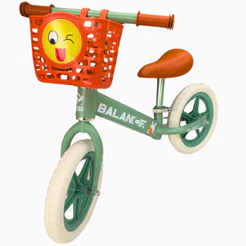 Bicicleta Balance Aro 12 Alumínio Leve - 2 a 5 anos - Suporta 30kg - Banco Macio Cestinha Pneu EVA - QUEEN SHOP