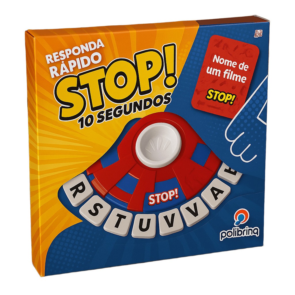 Jogo de Tabuleiro Stop 10 Segundos Trava Letra Polibrinq