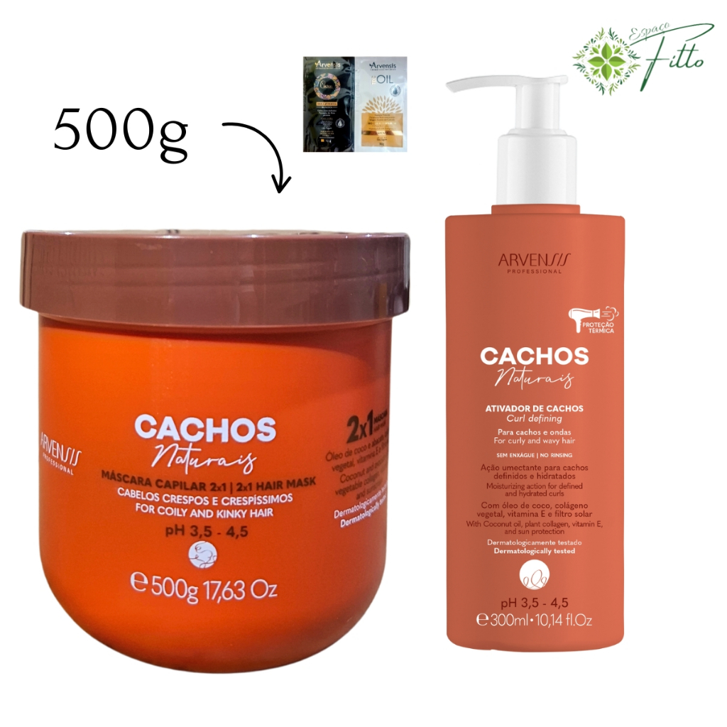 Kit Arvensis Cachos Ativador Ondulados 300g E Mascara 2x1 500g
