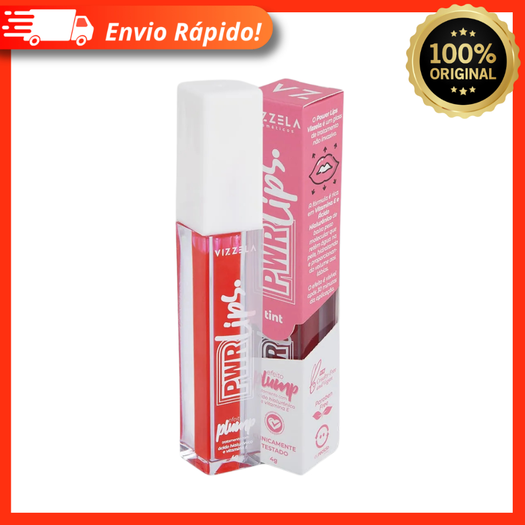 Power Lips Vizzela Gloss Aumenta Lábios C/ Acido Hialurônico - 100% Original em Oferta na Shopee