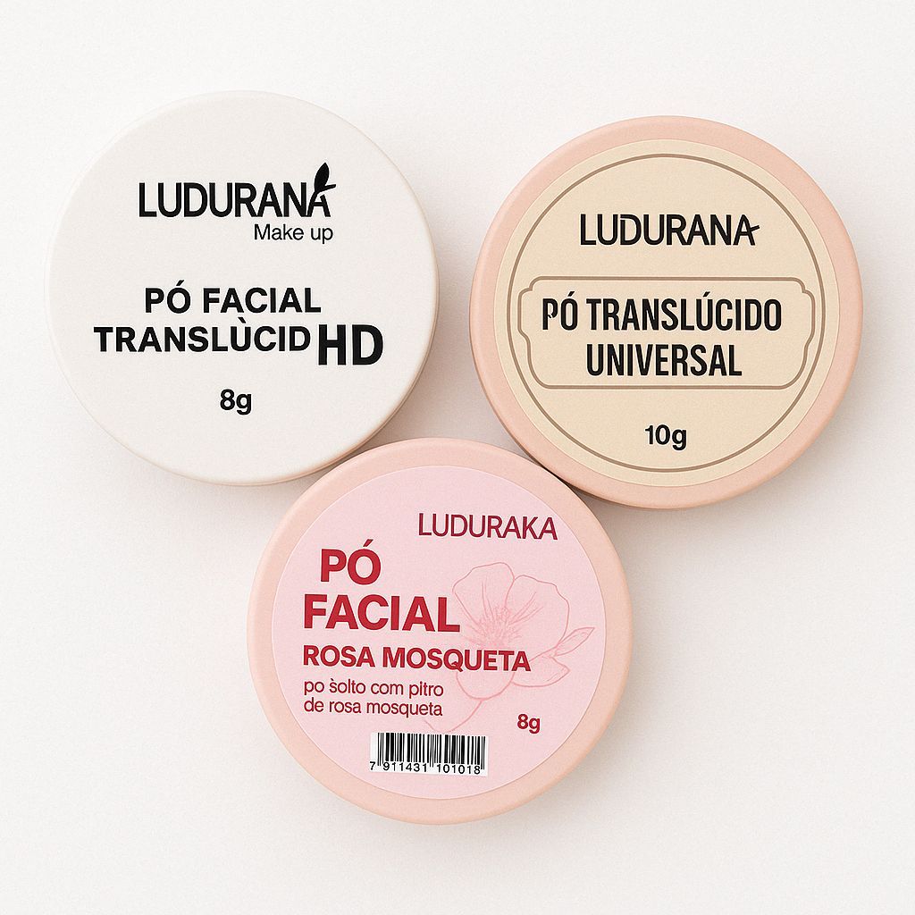 Pó Translúcido Solto Finalizador - Rosa Mosqueta - Ludurana em Oferta na Shopee