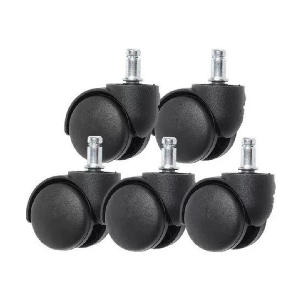 Kit 5 Rodinhas Rodízio Anti-risco E Anti-ruido Para Cadeiras Giratórios Giratórias Escritórios Baixo Ruido em Oferta na Shopee