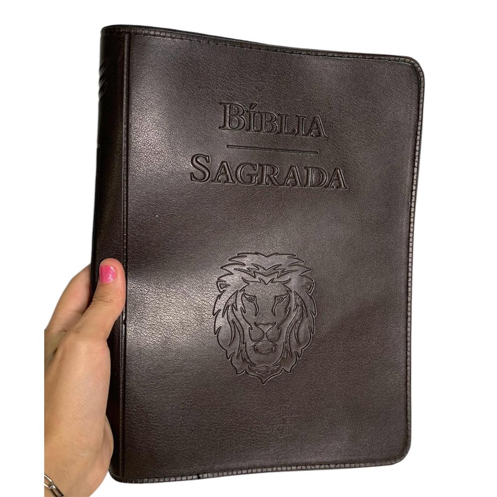 Capa Para Bíblia Couro Sintético Corino Com Zíper Bolso  Alta Durabilidade Resistente em Oferta na Shopee