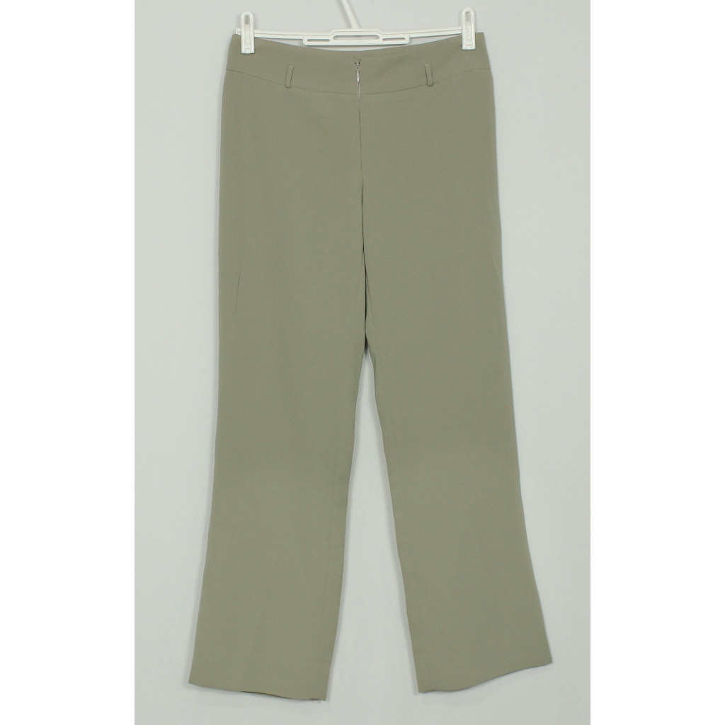 Calça social alfaiataria feminina reta bege esverdeado - Veste 36 - Ref. 3873 (brechó)