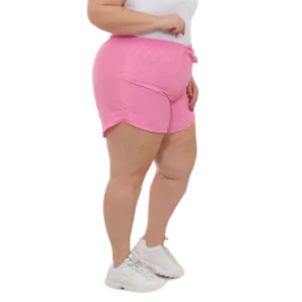 Short Plus Size Feminino Tactel Bermuda Praia Piscina Reveillon Cintura Alta