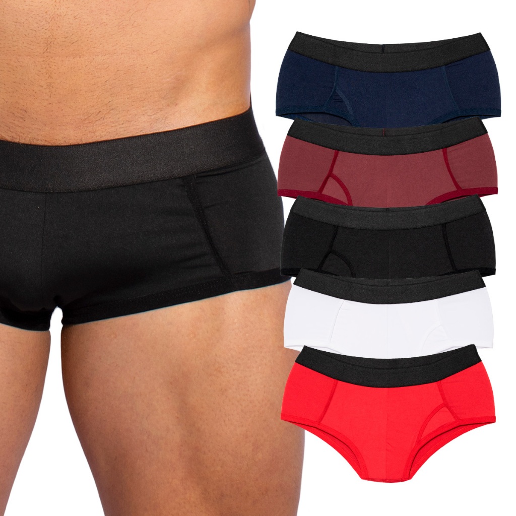 Kit 5 Cuecas Slip Masculina Adulto Lisa Microfibra Moda Underwear em Oferta na Shopee