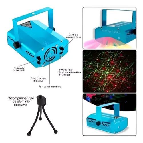 Mini Laser Projetor Holográfico Festa Stage Lighting Sd-120 110V/220V