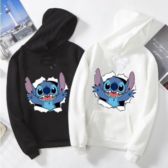 Moletom Canguru Lilo e Stich Casal Love Algodão Love Fofo