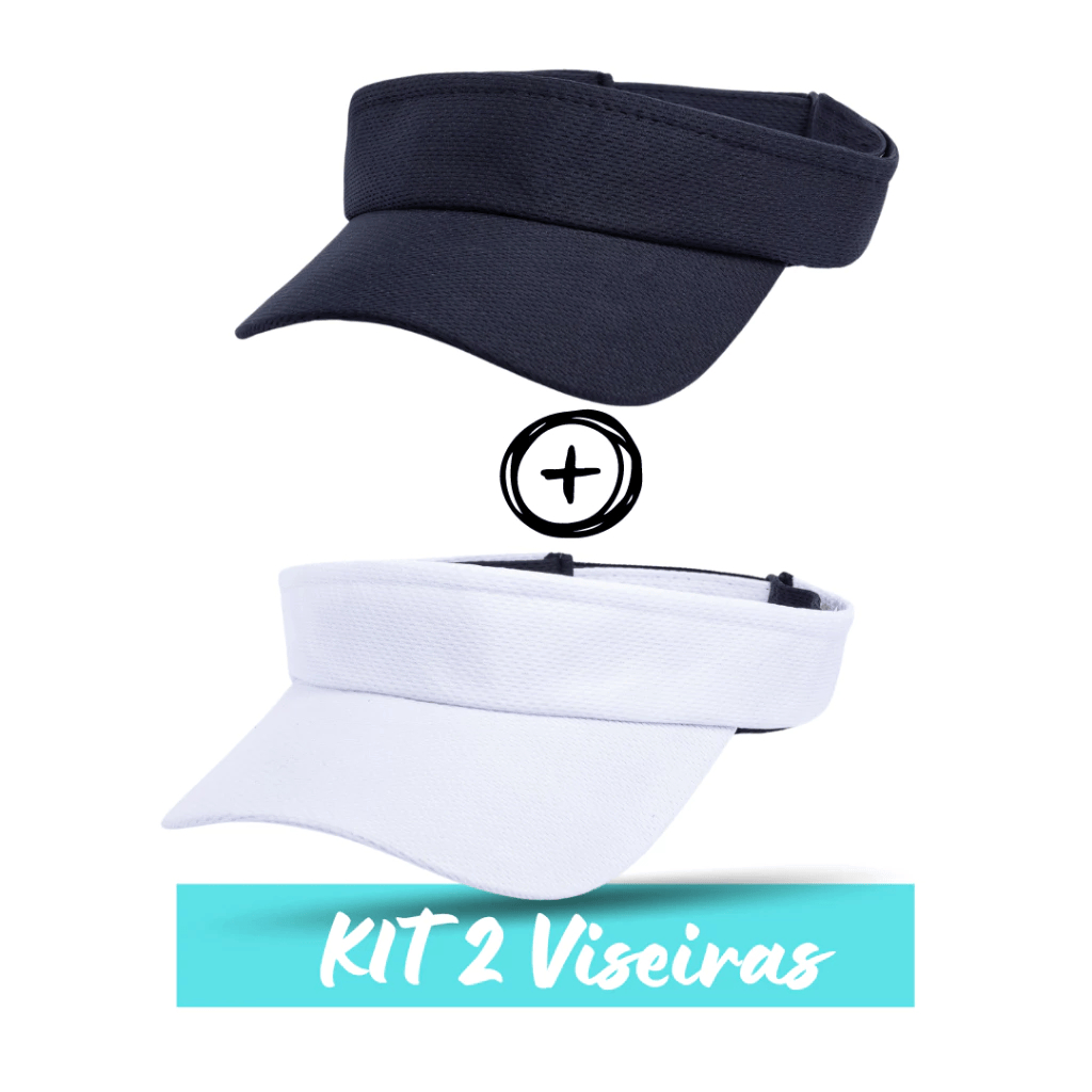 Kit 2 Boné Viseira Proteção UV Esportes Praia Corrida Ajustável em Oferta na Shopee
