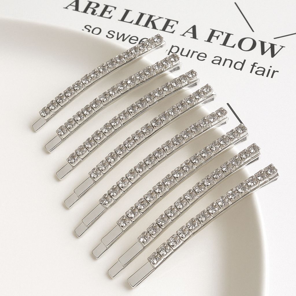 KIT 10 Grampos/Presilhas De Cabelo Simples Com Strass Delicado Feminino Para Meninas ENVIO IMEDIATO