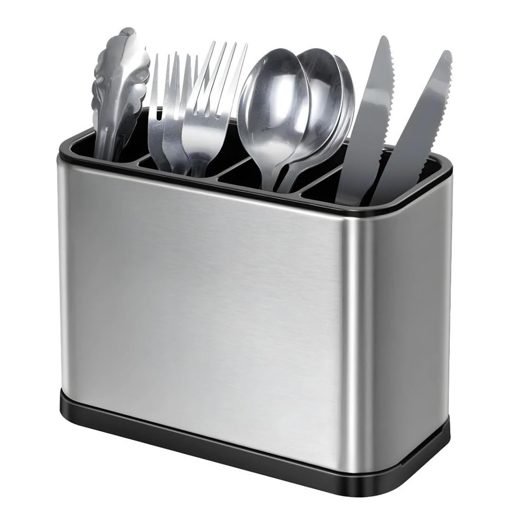 Escorredor de Talheres em Aço Inoxidável, Suporte Organizador de Utensílios de Cozinha, AVIBES