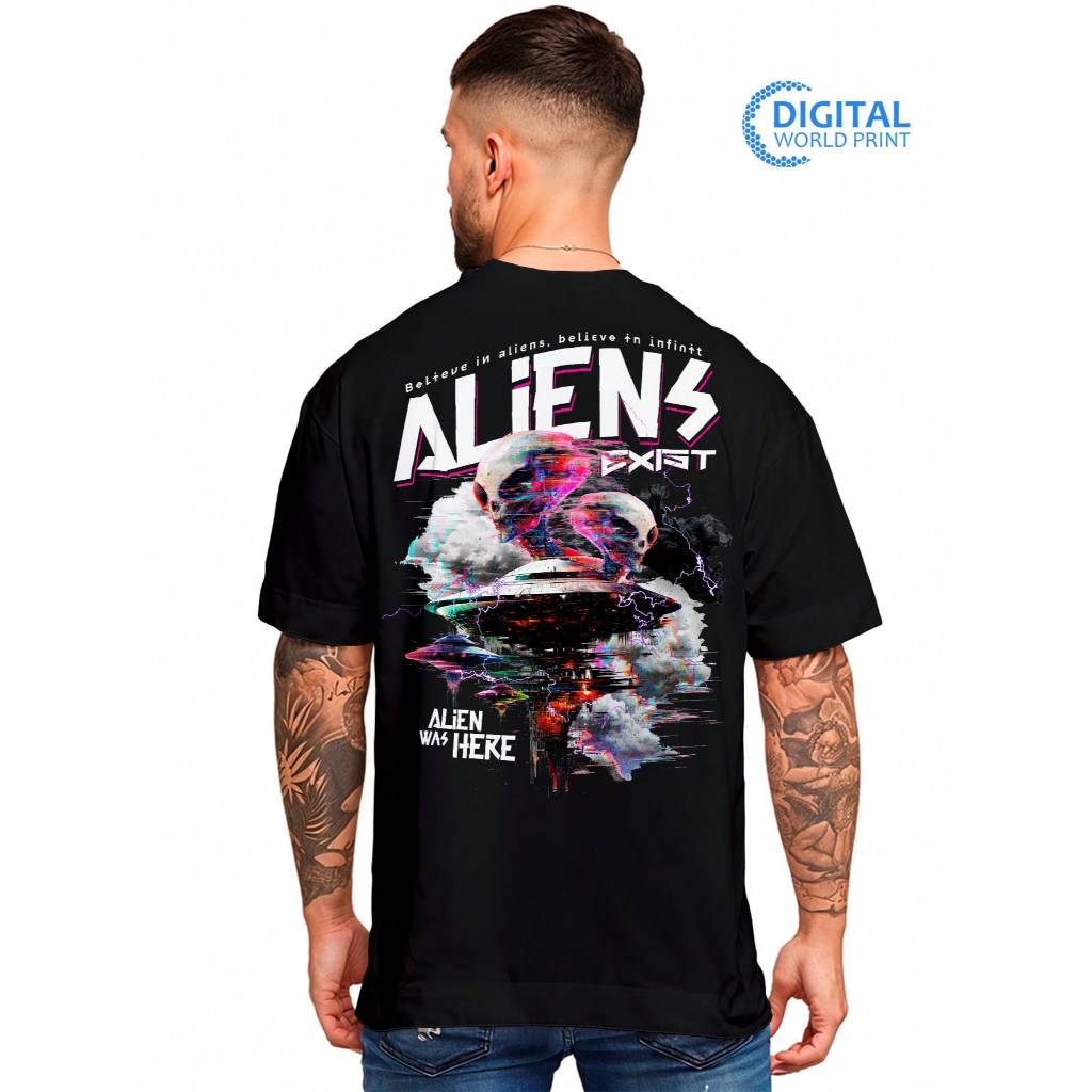 Camisa Camiseta Oversized Streetwear AliensExiste ET Premium Fio 30.1penteado 100% Algodão ref-000012