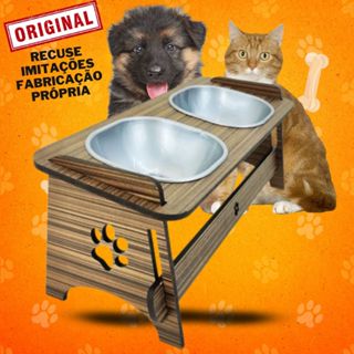 Comedouro Pet Suspenso Para Cães e Gatos Elevado Com TAMPAS