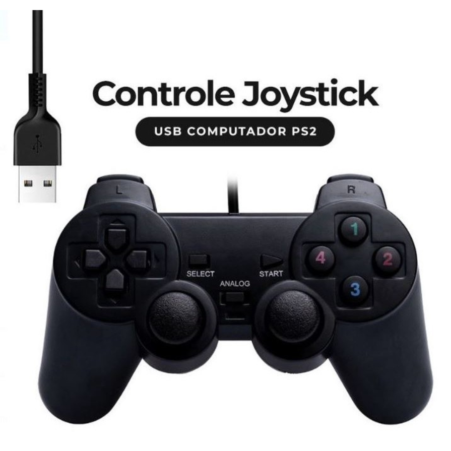 Controle Com Entrada Usb Joystick Games Computador E Console Vídeo Game Para Jogos