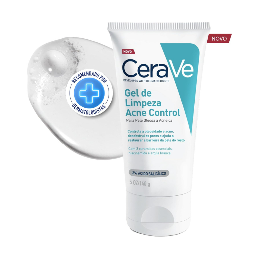 Gel De Limpeza CeraVe Acne Control Pele Oleosa e Acneica 140g - Beauty