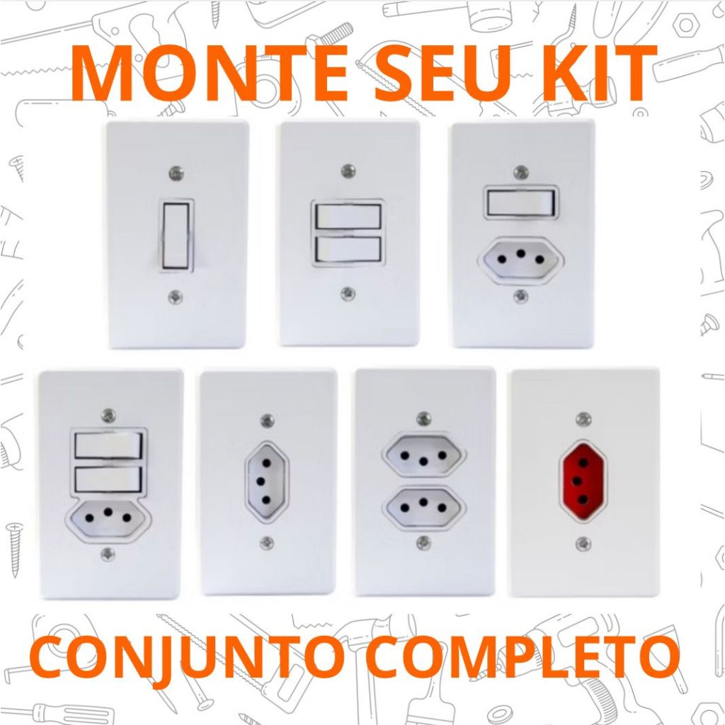 CONJUNTO POLLAR INTERRUPTOR SIMPLES PARALELO TOMADA 10A E 20A CAMPAINHA em Oferta na Shopee