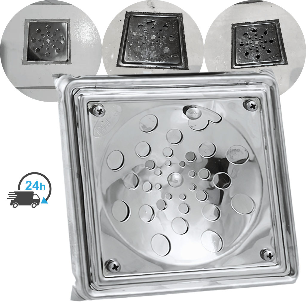 Ralo Aço Inox Quadrado Com Caixilho Para Banheiro Tampa Anti Odor 10x10 15x15 em Oferta na Shopee