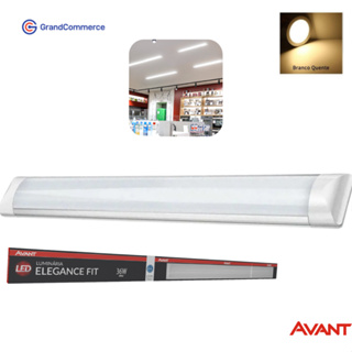 Luminária LED Tubular de Sobrepor 36W Bivolt 3000K Branco Quente - Linha Elegance Avant em Oferta na Shopee