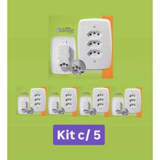 Kit com 5 tomada tripla 10A ideale pluzie em Oferta na Shopee