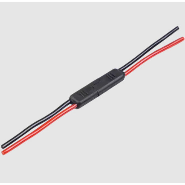Chicote Conector 2 Vias Slim Injetado Com fio 4mm Preto Chicote Plug Para Caixa