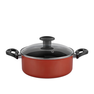 Panela Grossa Antiaderente Caçarola Avulsa Teflon Com Tampa De Vidro Nº 20cm