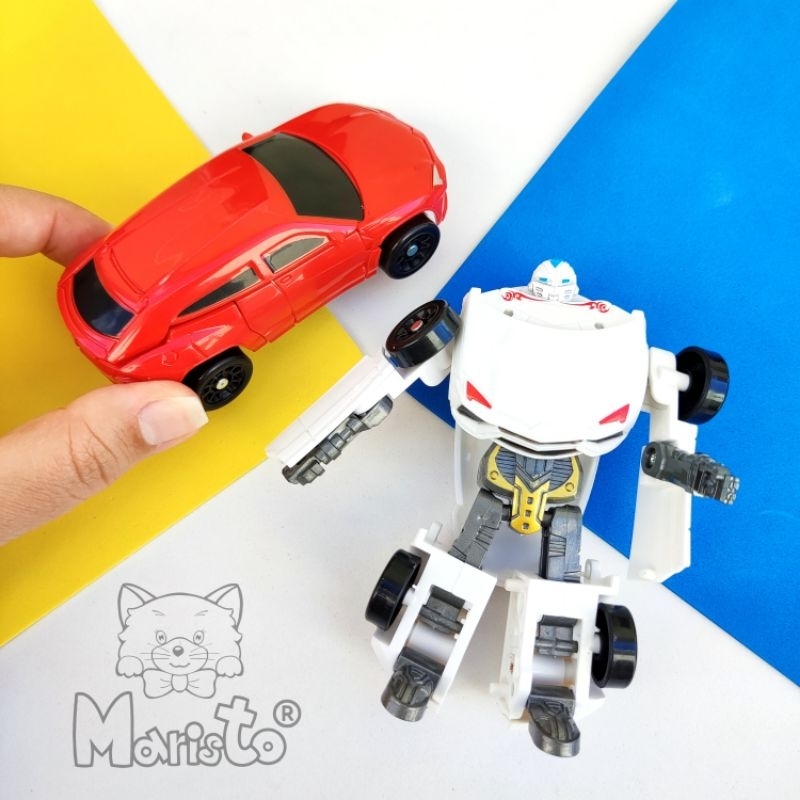 Carrinho Robô 2 em 1 Mini Brinquedo de Transformar (Montar e Desmontar)