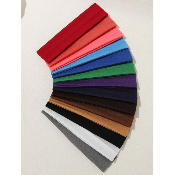 Kit C/ kit5 faixa de cabeloPeças de Faixa de Cabelo em Malha Elástica Tiara Esportiva Fitness Yoga Academia