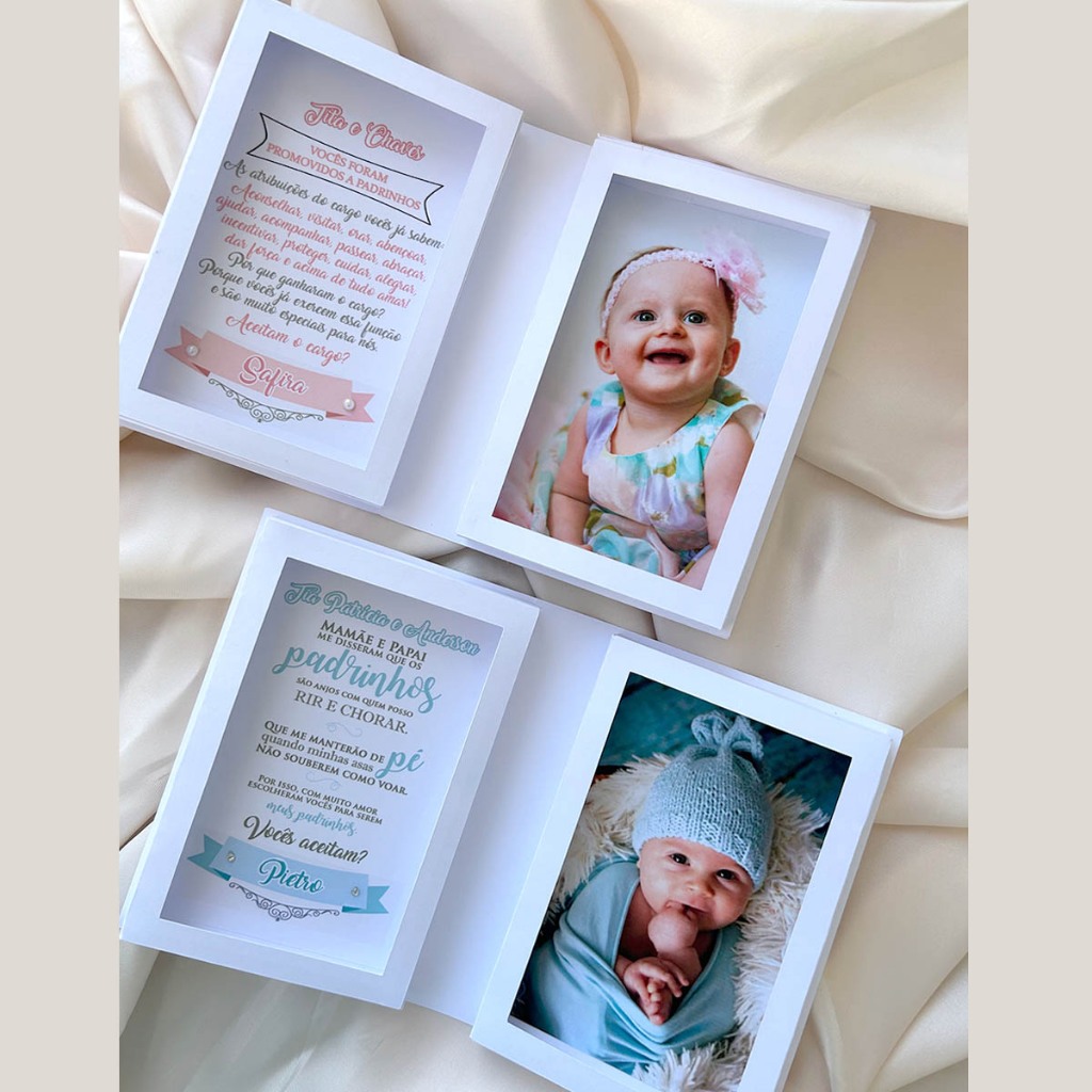 Caixa Convite Padrinhos Batizado Apresentação Batismo Consagração