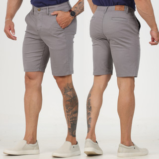 Bermuda Masculina Alfaiataria Sarja Sport Fino, BOLSO EMBUTIDO,  Com Lycra Tecido Premium