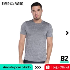 Camiseta Mizuno Treino Run Spark 2 Mescla Masculina Original Com Nota Fiscal e Garantia