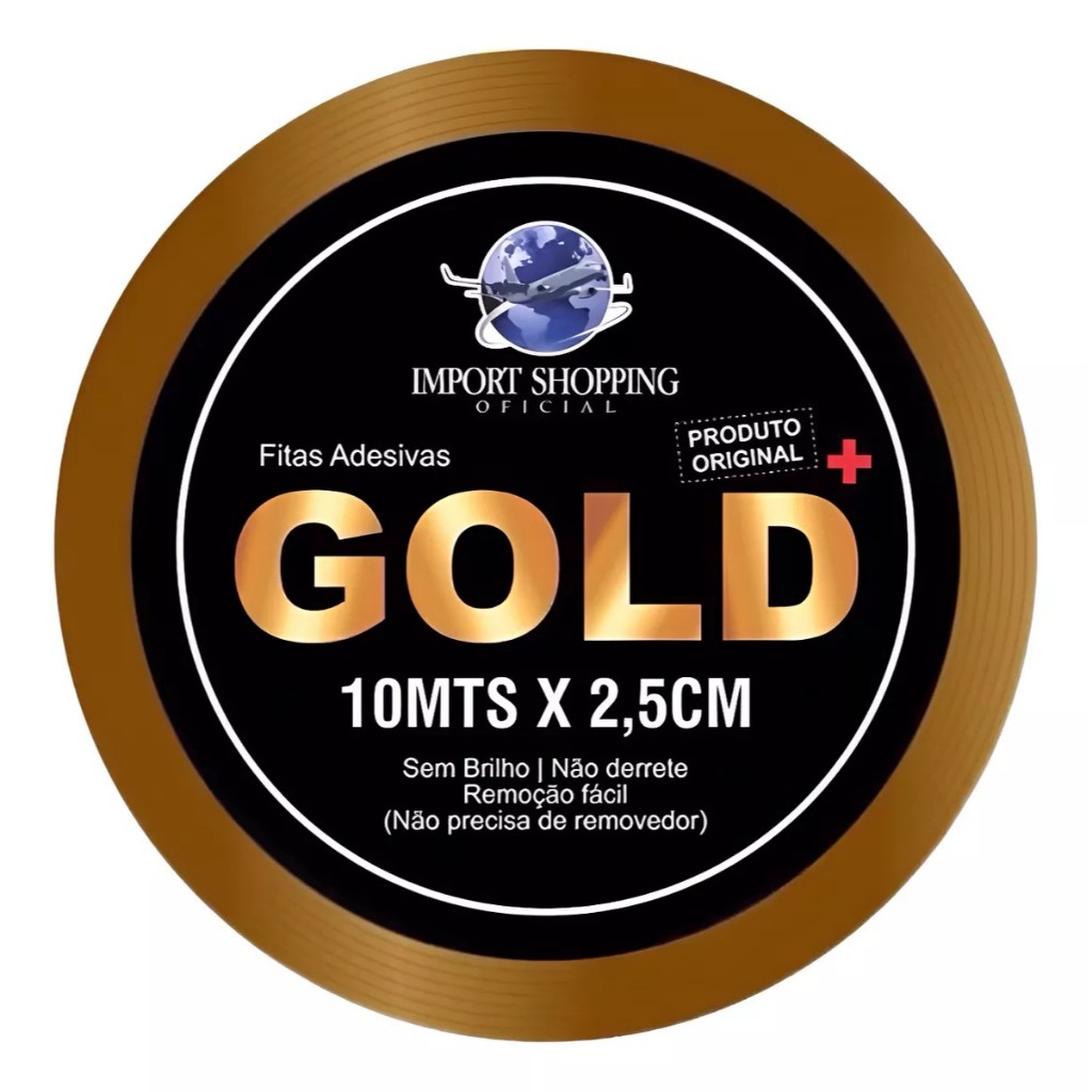 Fita Adesiva - Gold + 10 Mts 2,5cm - Prótese Capilar Perucas