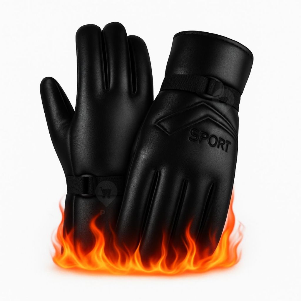 Luva Motoqueiro Moto Couro PU Térmica Forrada Impermeável Antiderrapante Unissex Inverno em Oferta na Shopee