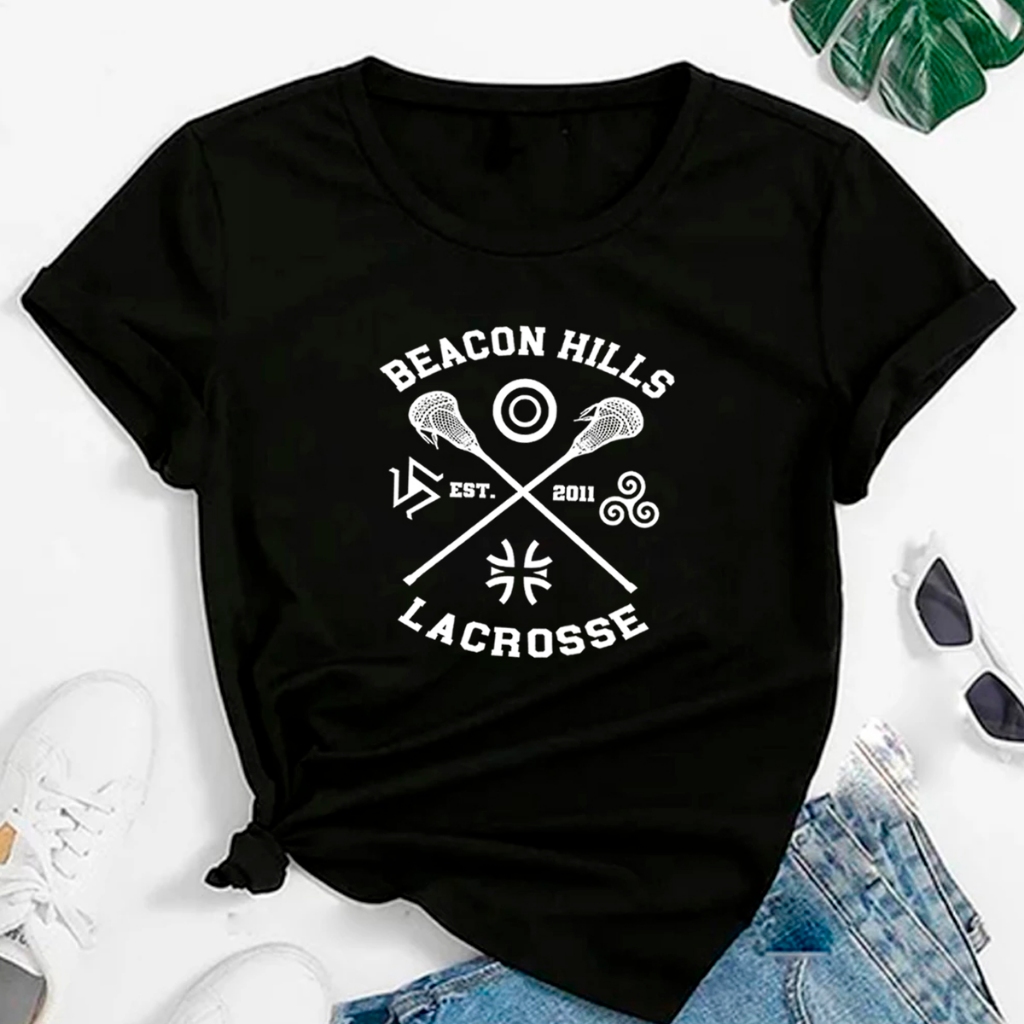 Camiseta Tradicional Básica Algodão Teen Wolf Simbolos Beacon Hills Time Exclusivo