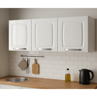 Itatiaia Armário Aéreo Cozinha Rose Branco Neve 3 Portas em Oferta na Shopee