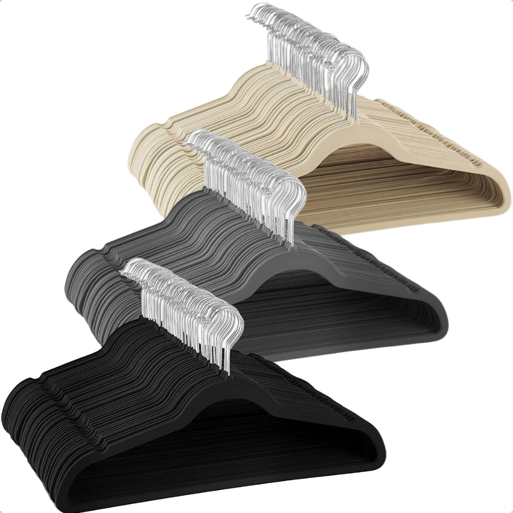 Kit Cabide Veludo Adulto Para Roupas Slim Antideslizante Ultrafino Resistente em Oferta na Shopee