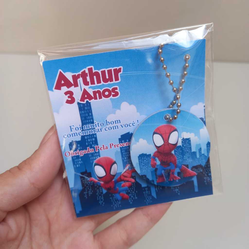 Chaveiros Personalizados - Homem Aranha - Lembrancinha Aniversário, Lembrancinha Maternidade, Chá de Bebê