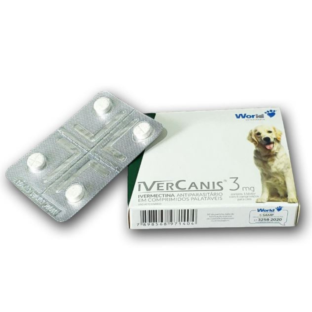 Ivercanis 3mg 4 Comprimidos Carrapaticida E Sarnicida World Veterinária