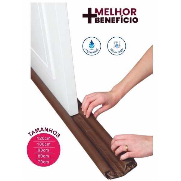 Veda Porta Protetor Rolinho 50, 60, 70, 80, 90, 100 e 120 cm Impermeável Preto e Marrom em Oferta na Shopee