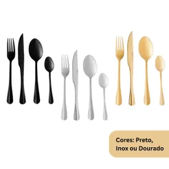 Jogo De Talheres Faqueiro 24/54 Peças De Aço Inox Positano Lyor