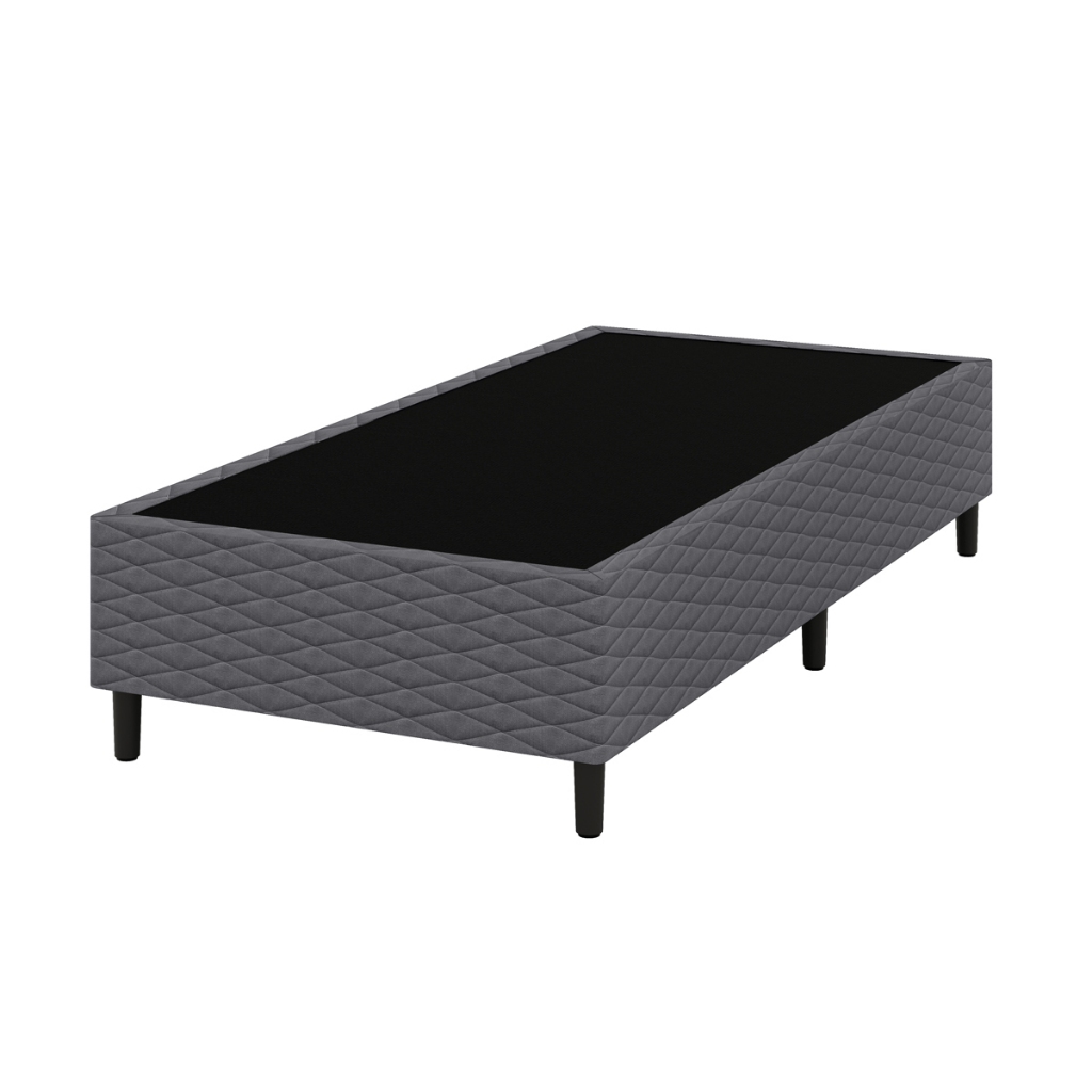 Base Box Solteiro 88x188x38 Cinza Flávia Umaflex